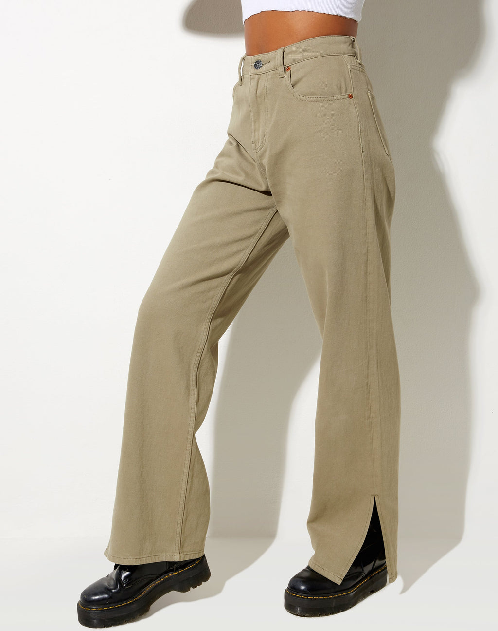 Split Parallel Jeans in Londen Mist