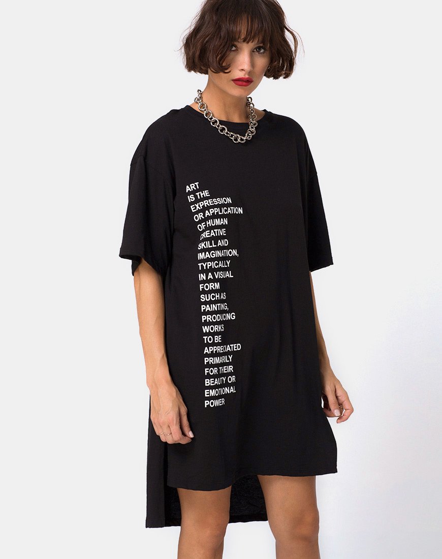 Step Hem 'Art Expression' oversized T-shirt jurk