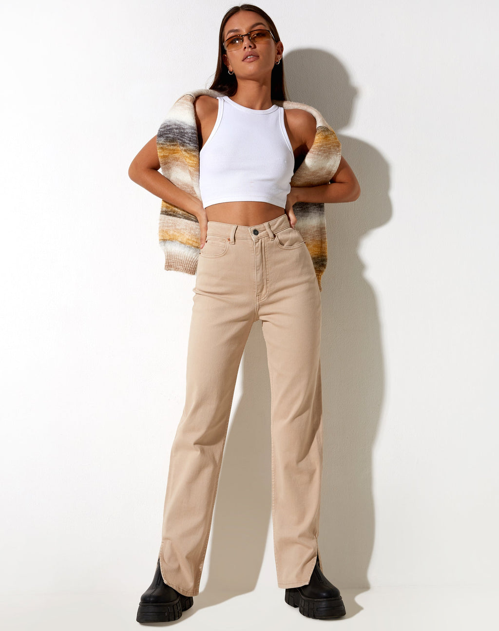 Rechte Jeans in Winter Sandwash