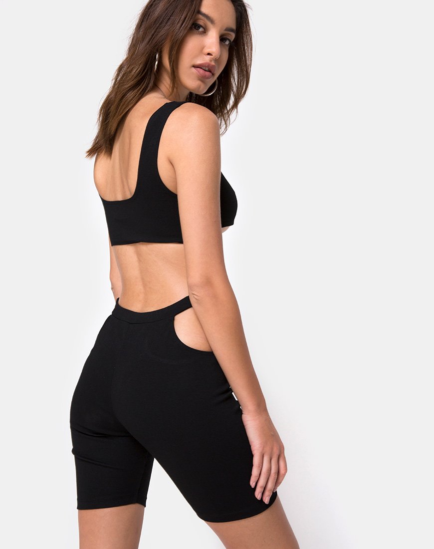 Afbeelding van Sula Bike Short in Zwart met Zilveren Clips