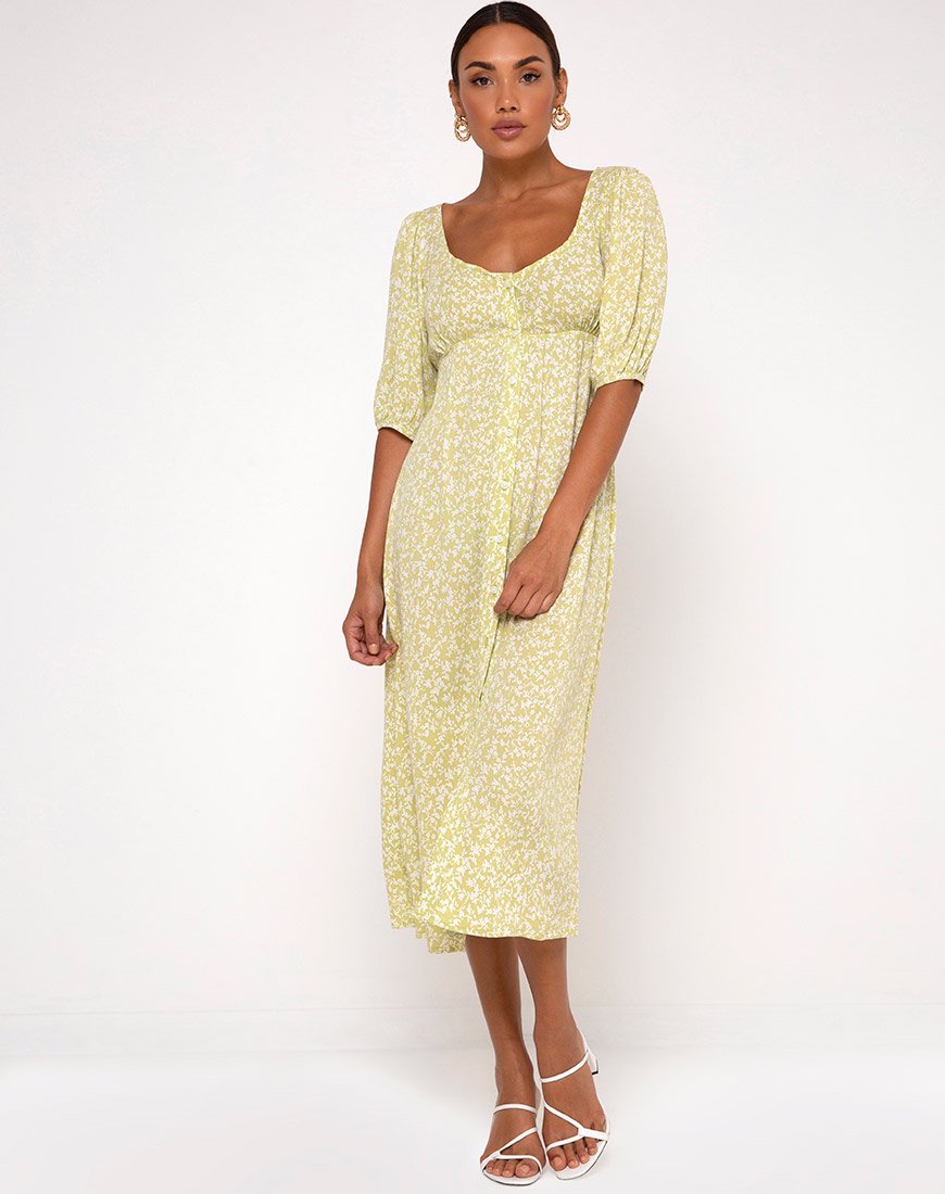 Afbeelding van Sula Midi Dress in Crinkle Botanic Mint Foam
