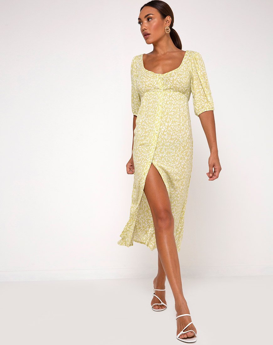 Afbeelding van Sula Midi Dress in Crinkle Botanic Mint Foam