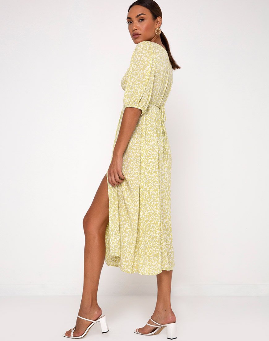 Afbeelding van Sula Midi Dress in Crinkle Botanic Mint Foam