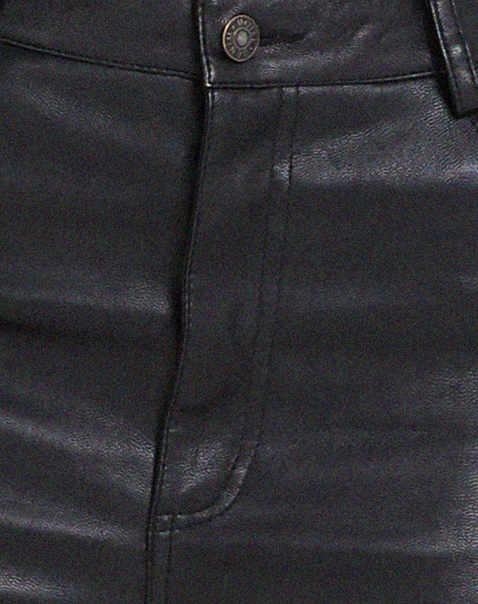 Zova broek met wijde pijpen in Pu zwart