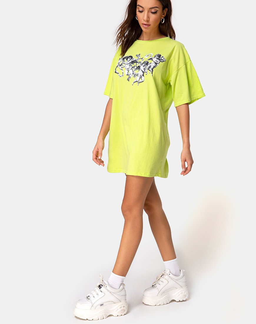 Afbeelding van Sunny Kiss T-shirt in Lime met Cherubijn