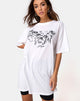 Afbeelding van Zonnig Kusje T-shirt in Wit met Cherubijn