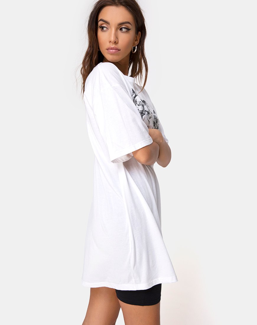 Afbeelding van Zonnig Kusje T-shirt in Wit met Cherubijn