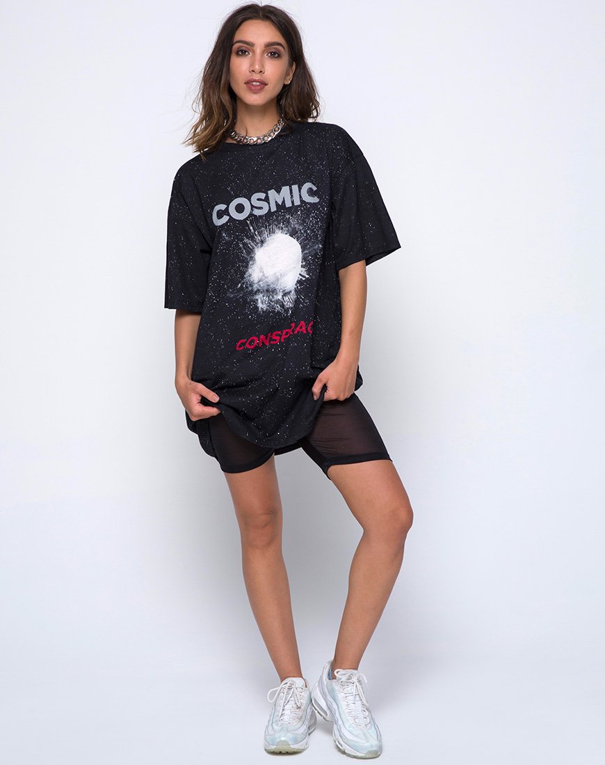 Afbeelding van Sunny Kiss Oversize T-shirt in Zwart Cosmic Conspiracy