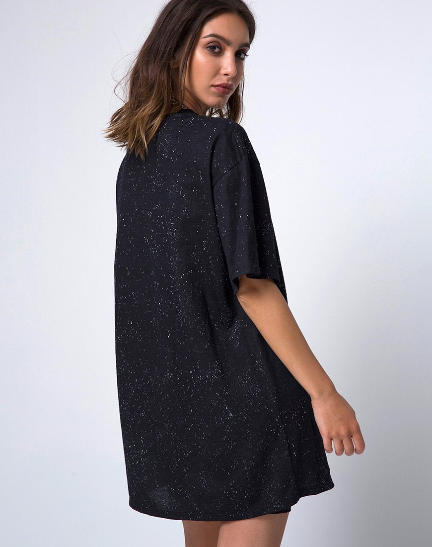 Sunny Kiss Oversize T-shirt in Black Cosmic Conspiracy