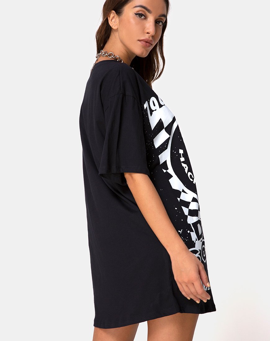 Afbeelding van Sunny Kiss T-shirt in zwart met wit Dream Scape