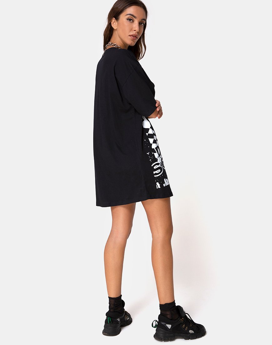 Afbeelding van Sunny Kiss T-shirt in zwart met wit Dream Scape