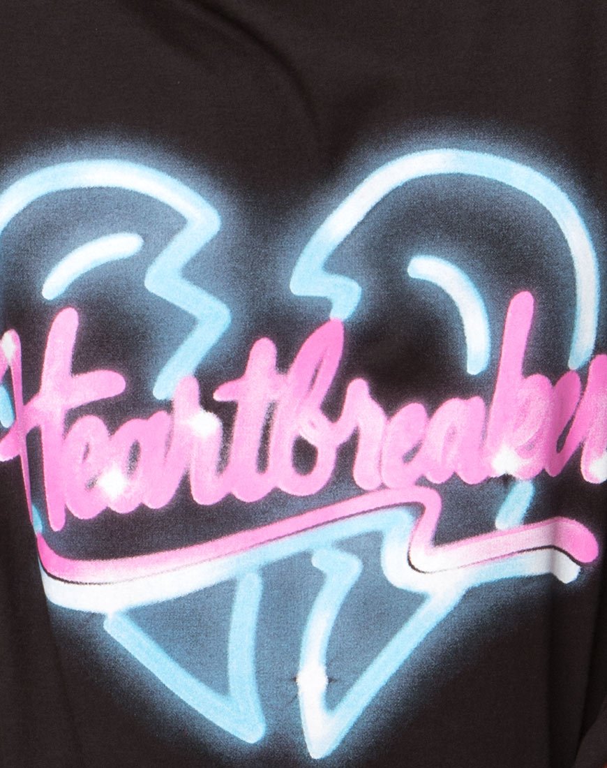 Afbeelding van Sunny Kiss T-shirt in zwart Heart Breaker