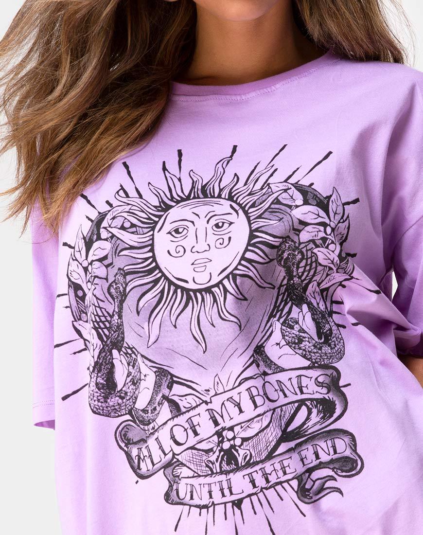 Afbeelding van Sunny Kiss T-shirt in lila All of My Bones