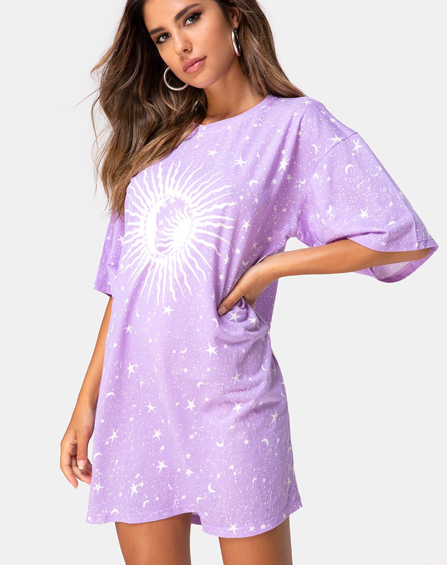 Afbeelding van Zonnig kusje T-shirt in lila cosmo