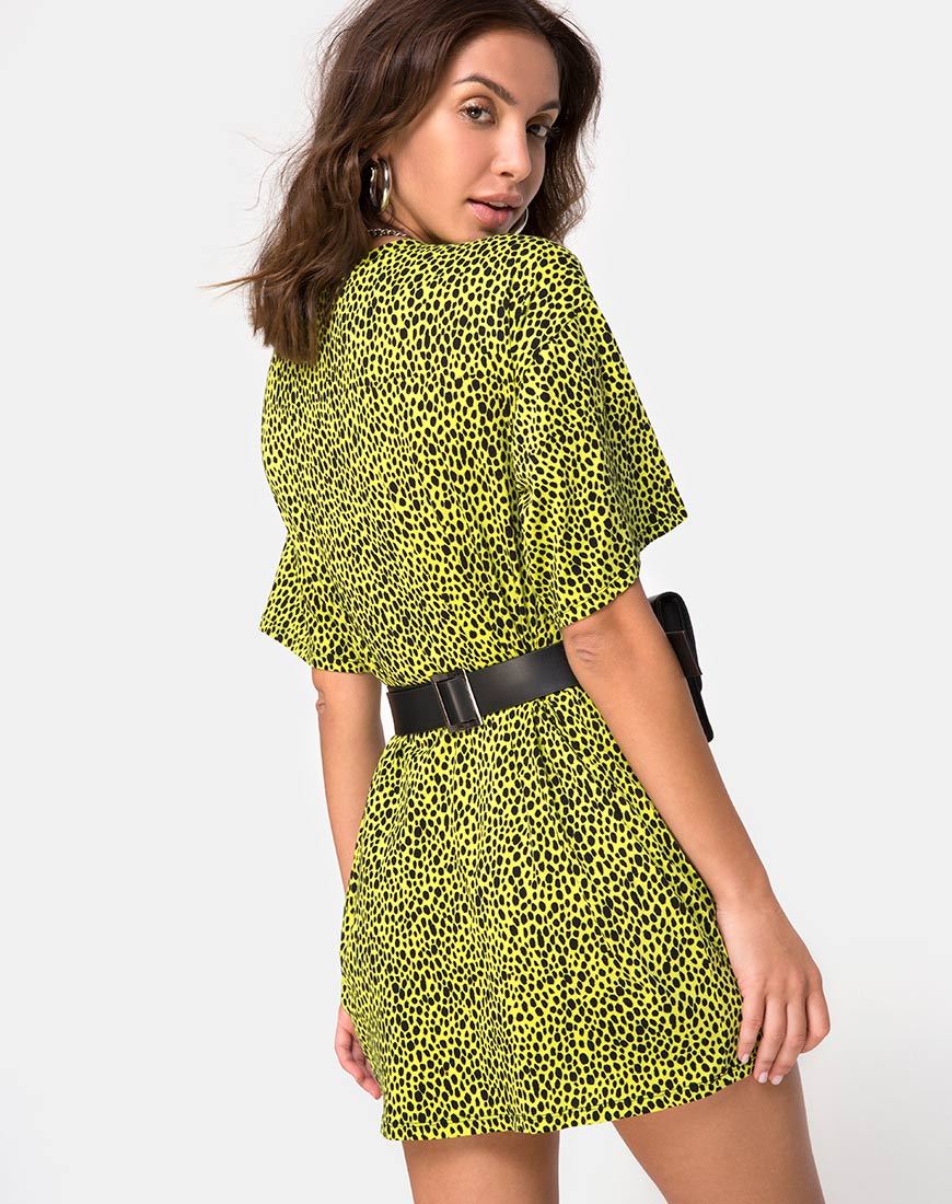 Afbeelding van Sunny Kiss Oversize T-shirt in Wild Cat Yellow X Princess Polly