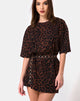Afbeelding van Sunny Kiss Oversize T-shirt in Oversize Jaguar Bruin