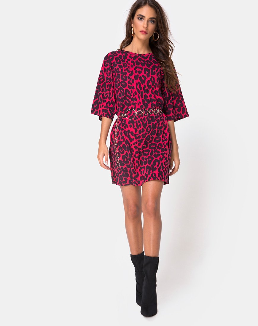 Afbeelding van Sunny Kiss T-shirt in Oversize Jaguar Rood