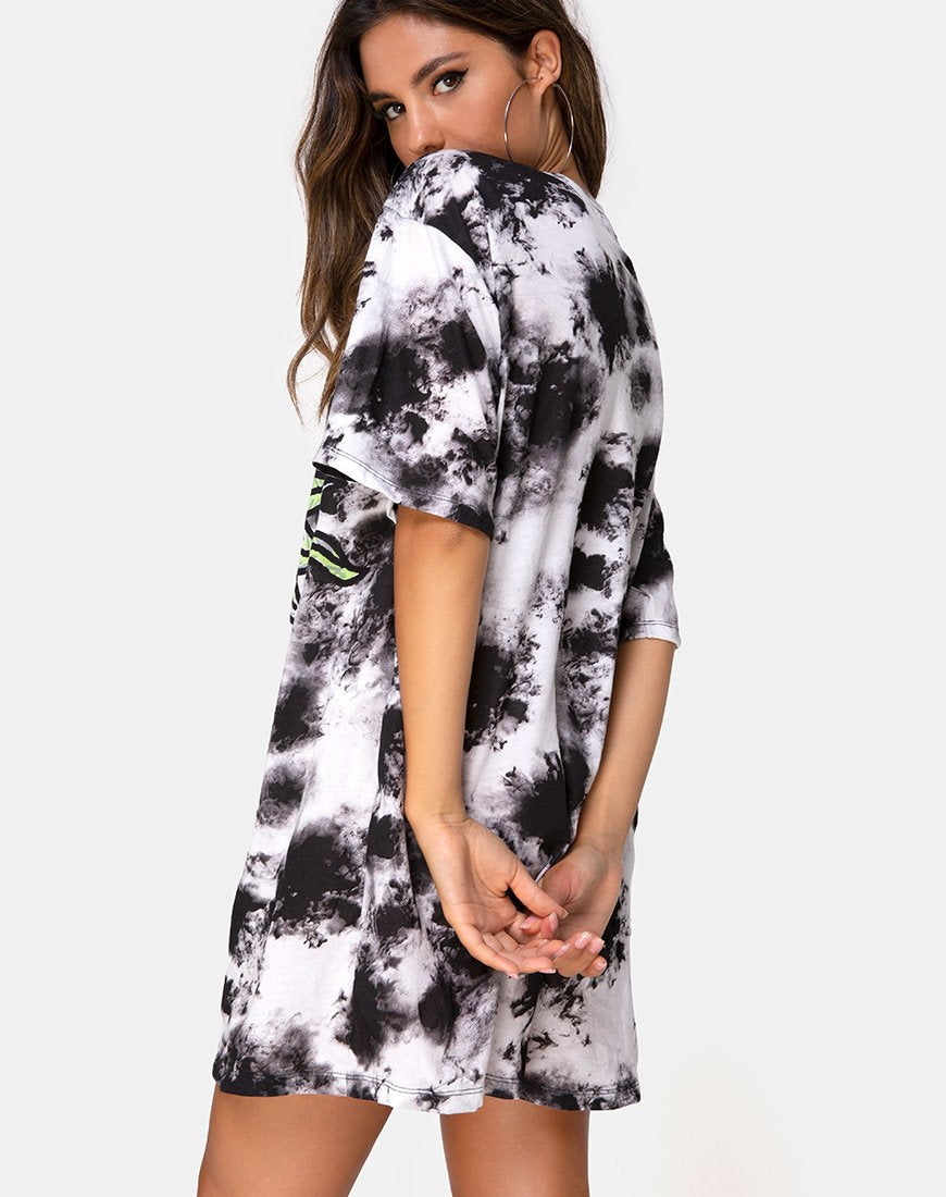 Afbeelding van Sunny Kiss T-shirt in Tie Dye Celestial Lime