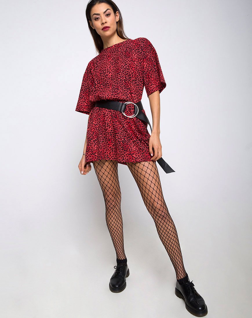 Afbeelding van Sunny Kiss Oversize T-shirt in Gekleurd dier rood