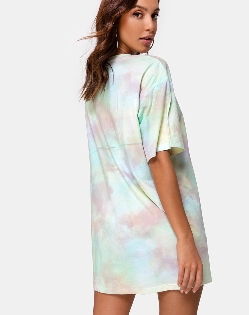 Afbeelding van Sunny Kiss Tee Dress in Pastel Tie Dye
