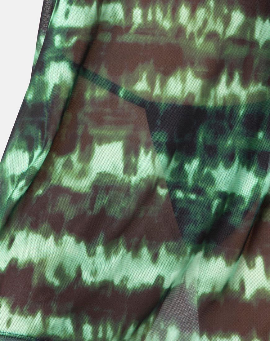 Afbeelding van Sunny Kiss T-shirt in Tie Dye Turquoise Mesh