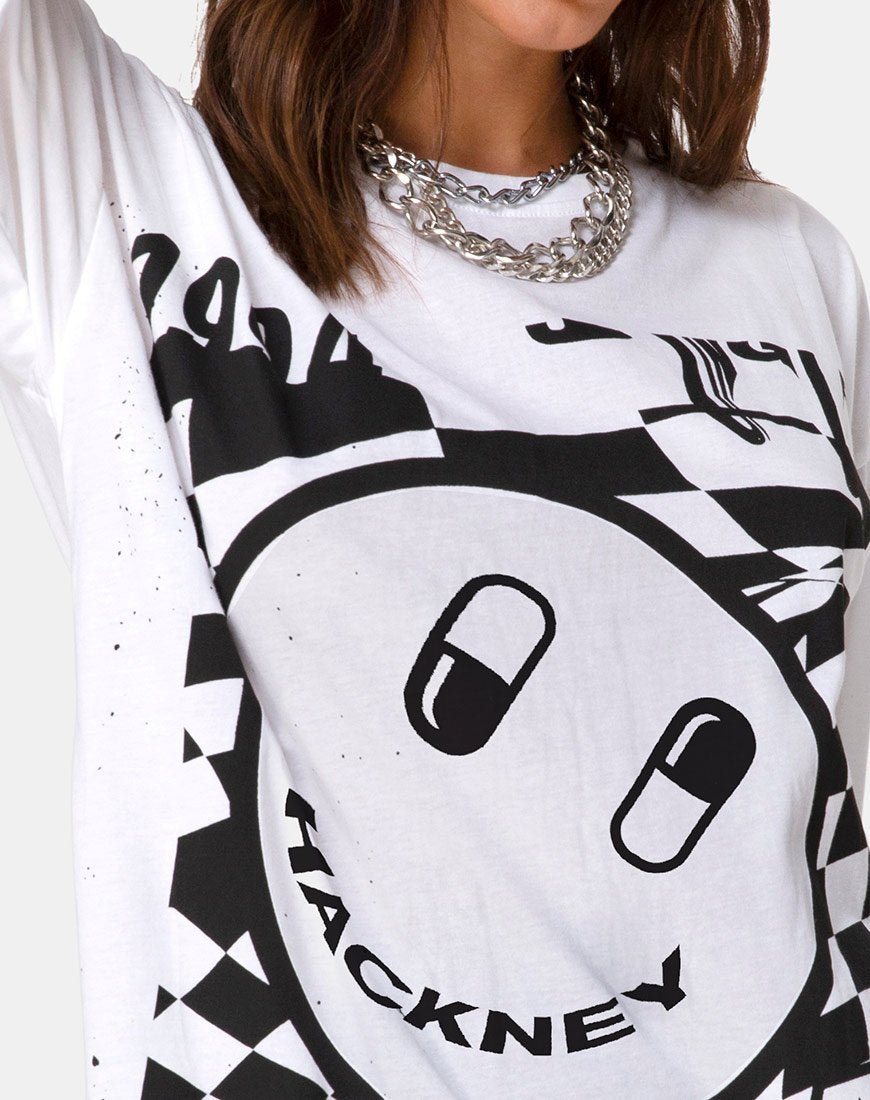 Afbeelding van Sunny Kiss T-shirt in wit met zwart Dream Scape