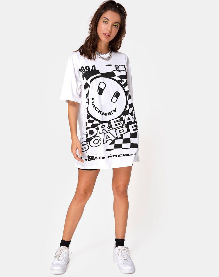 Afbeelding van Sunny Kiss T-shirt in wit met zwart Dream Scape