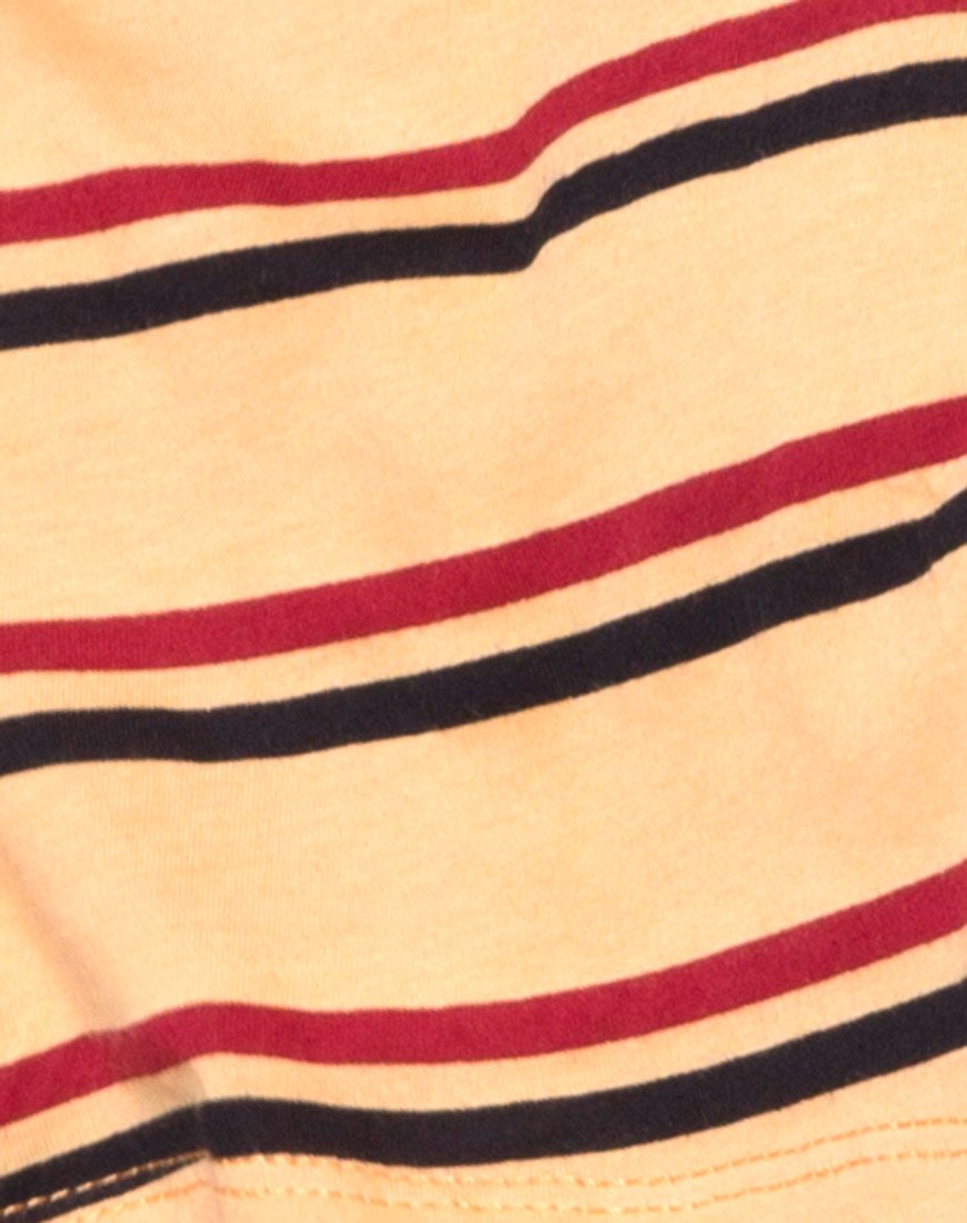 Afbeelding van Super Cropped Tee in 70s Mustard Horizontal Stripe