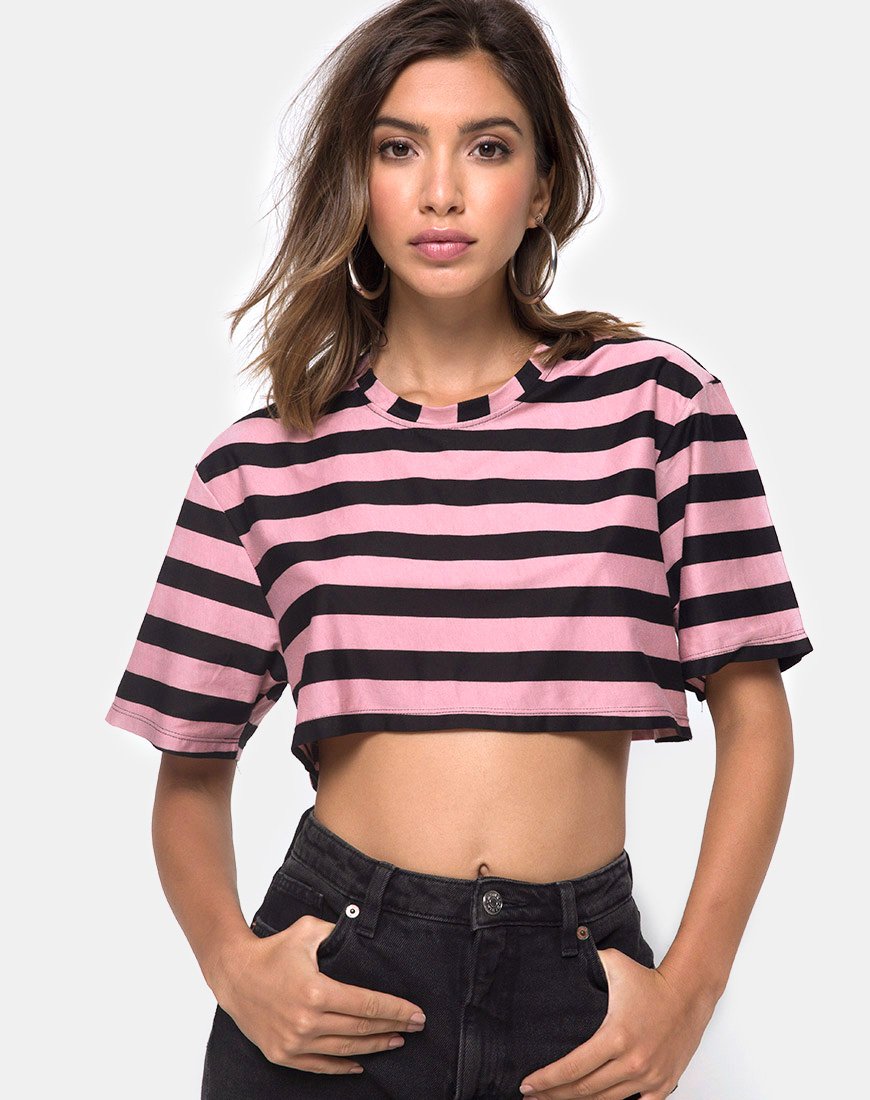 Afbeelding van Super Cropped Tee in Campbell Stripe