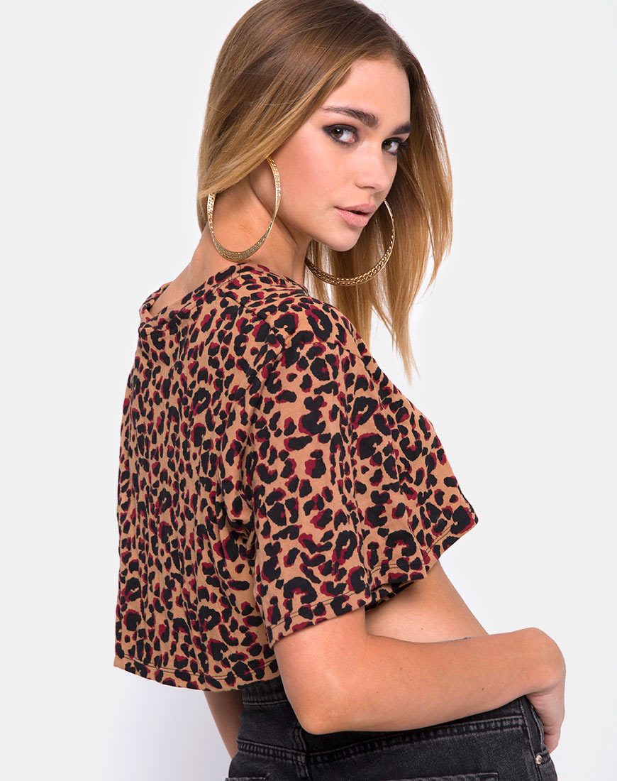 Afbeelding van Super Cropped Tee in Jungle Leopard