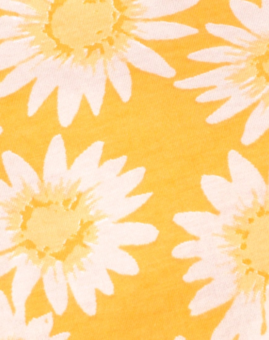 Afbeelding van Super Crop Tee in Sunkissed Floral Geel