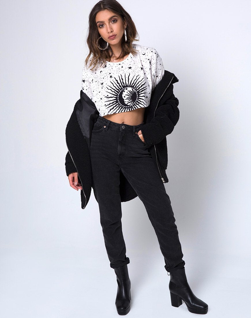 Afbeelding van Super Cropped Tee in Wit Cosmo