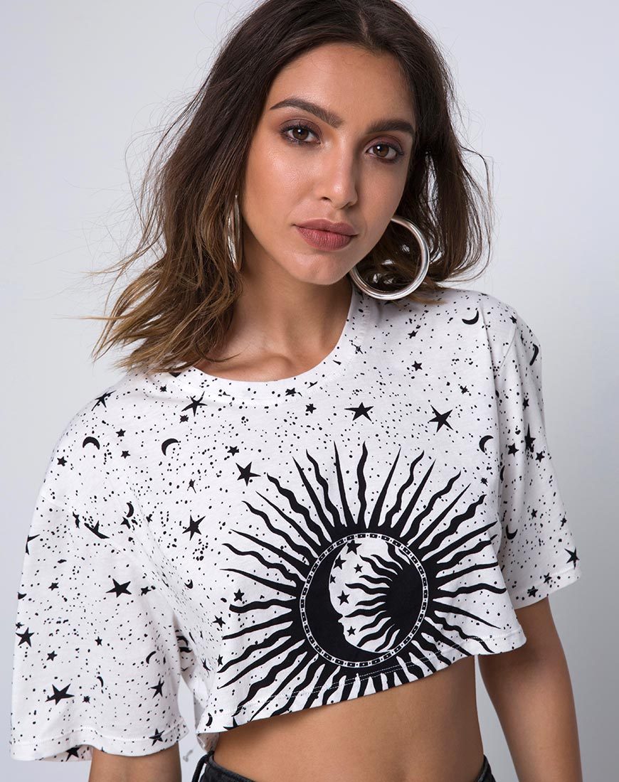 Afbeelding van Super Cropped Tee in Wit Cosmo