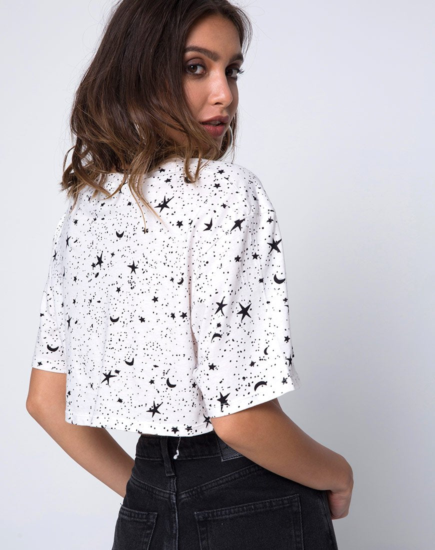 Afbeelding van Super Cropped Tee in Wit Cosmo