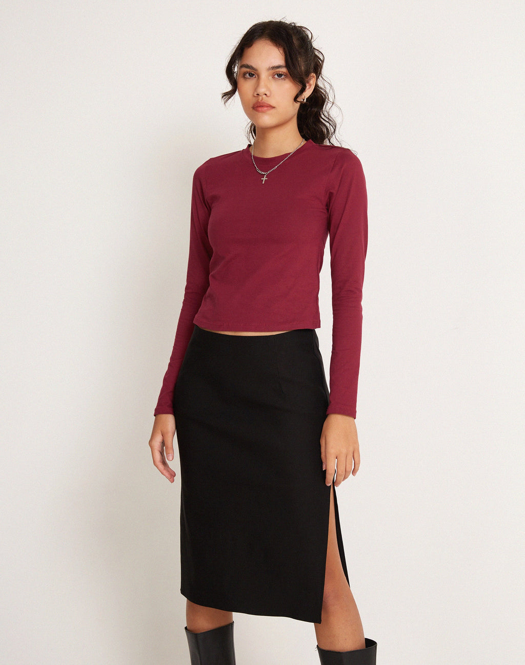 Suratmi Lange Mouw Top in Plum