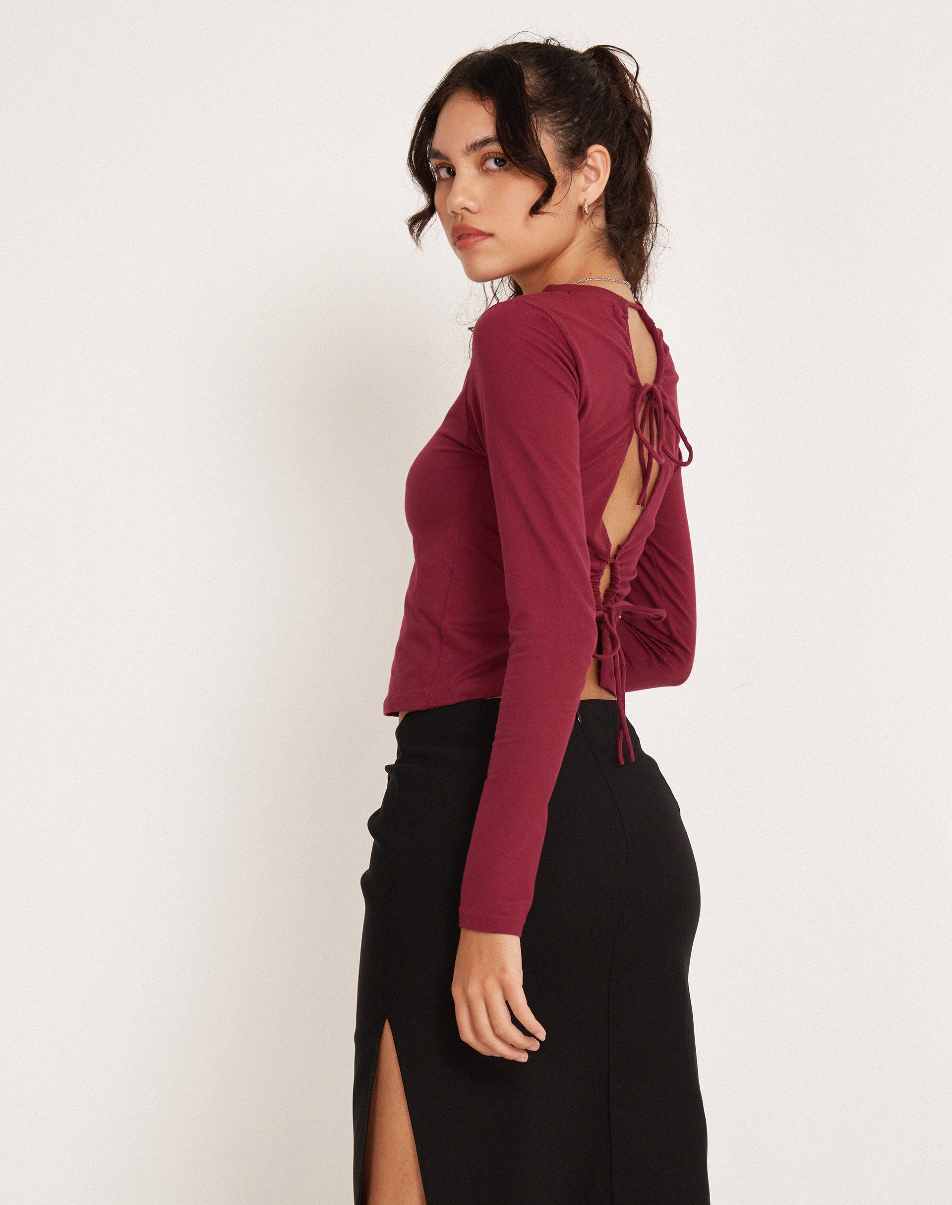 beeld van Suratmi Lange Mouw Top in Plum