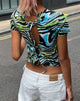 Afbeelding van Surtie Crop Top in Warped Zebra Blue