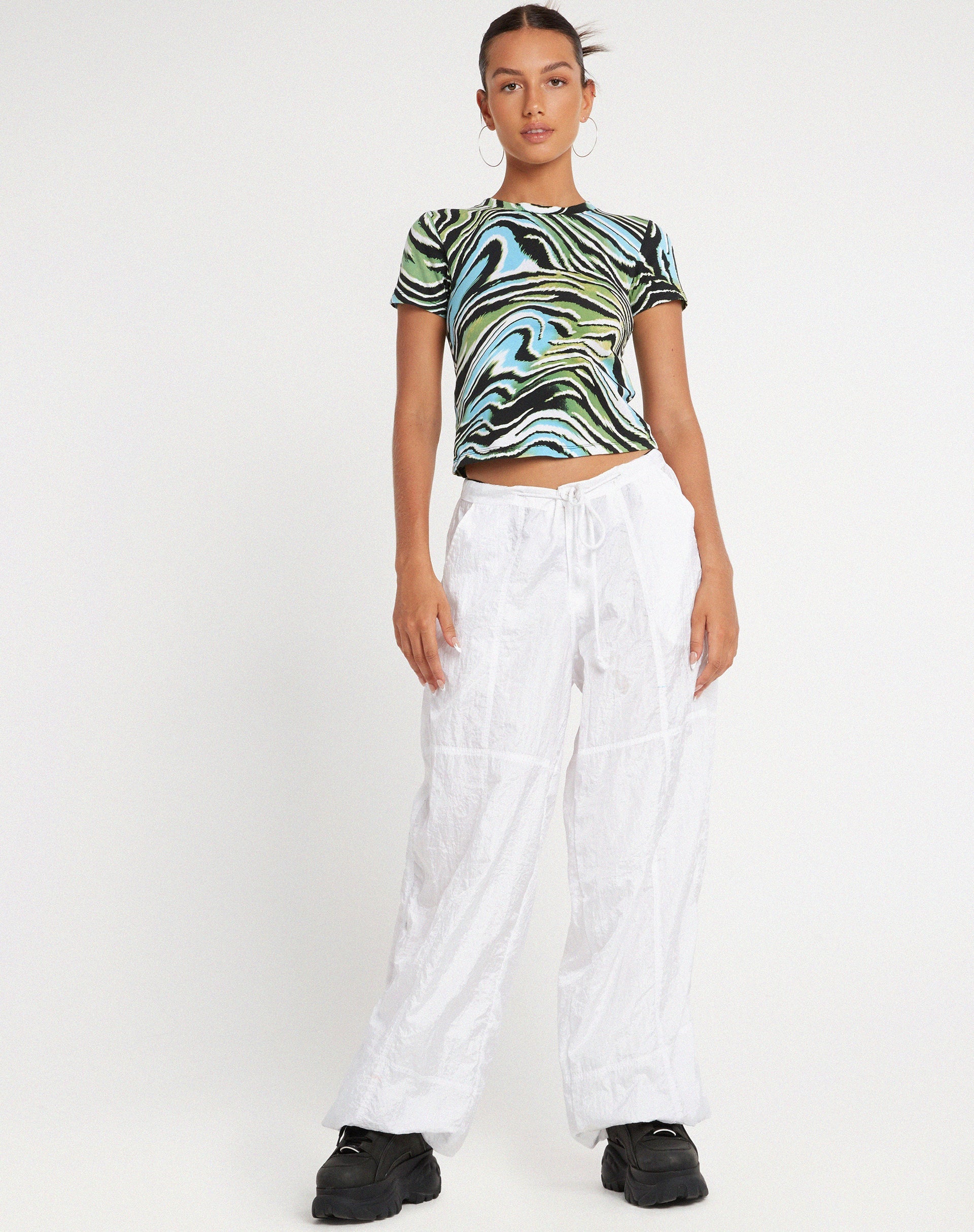 Afbeelding van Surtie Crop Top in Warped Zebra Blue
