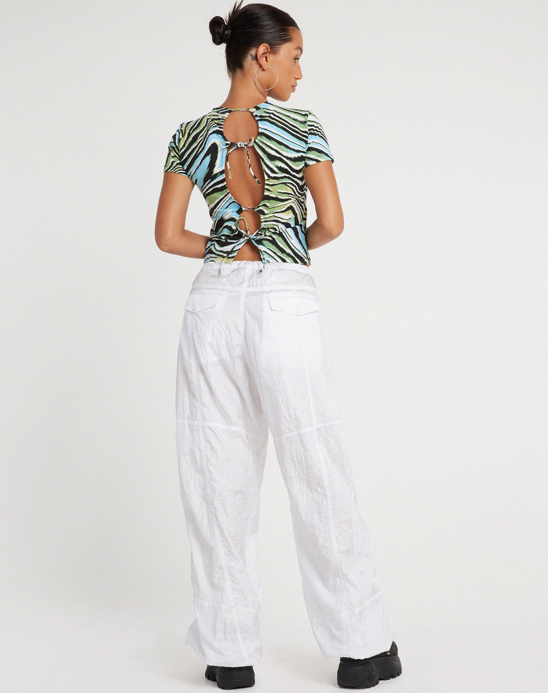 Afbeelding van Surtie Crop Top in Warped Zebra Blue