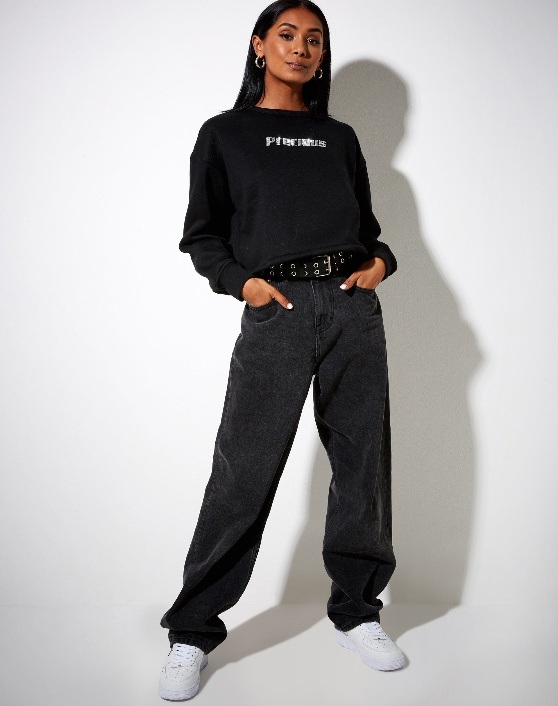 Afbeelding van Glora Sweatshirt in Zwart Precious Hotfix