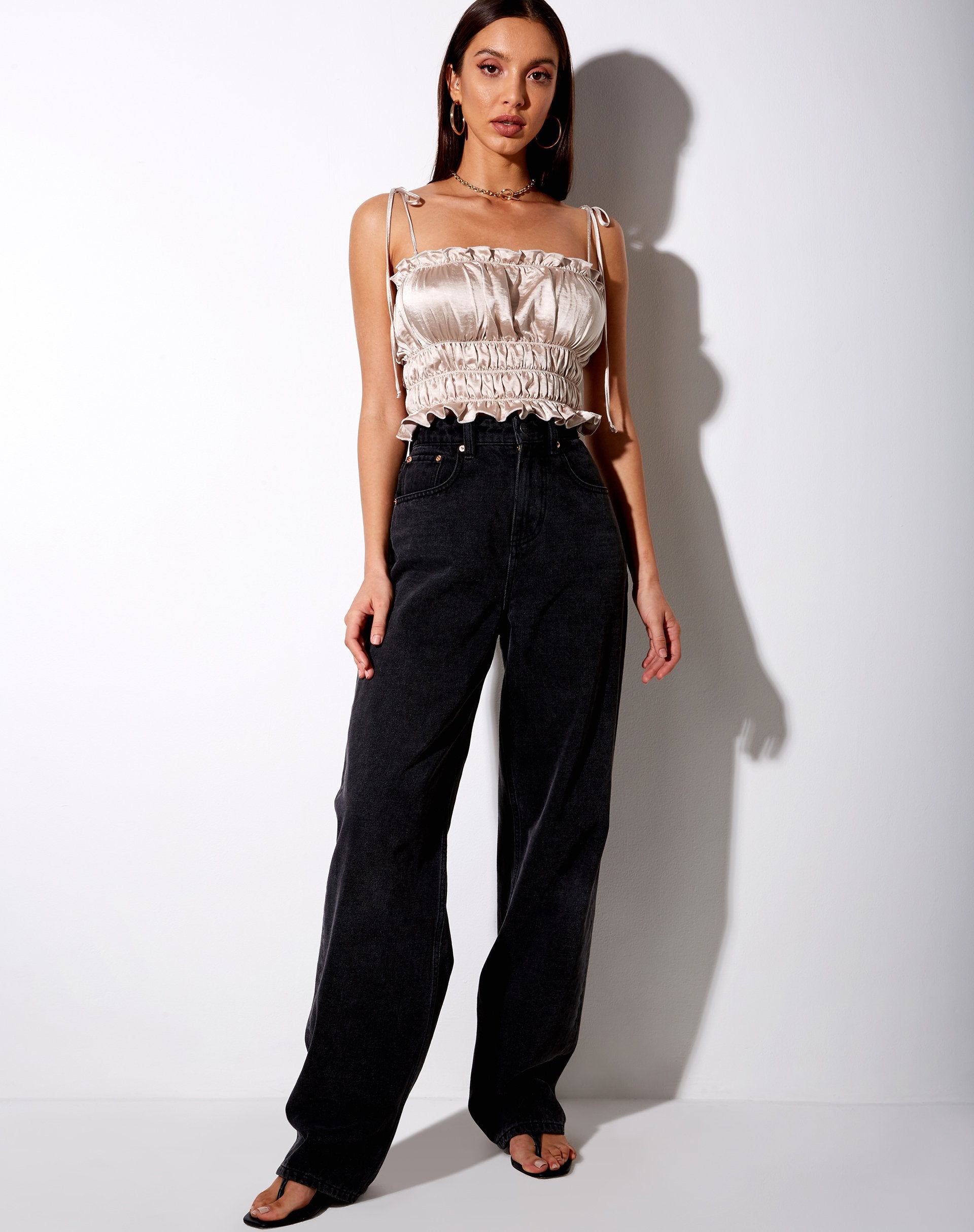 Afbeelding van Silvia Cami Top in Satijn Champagne
