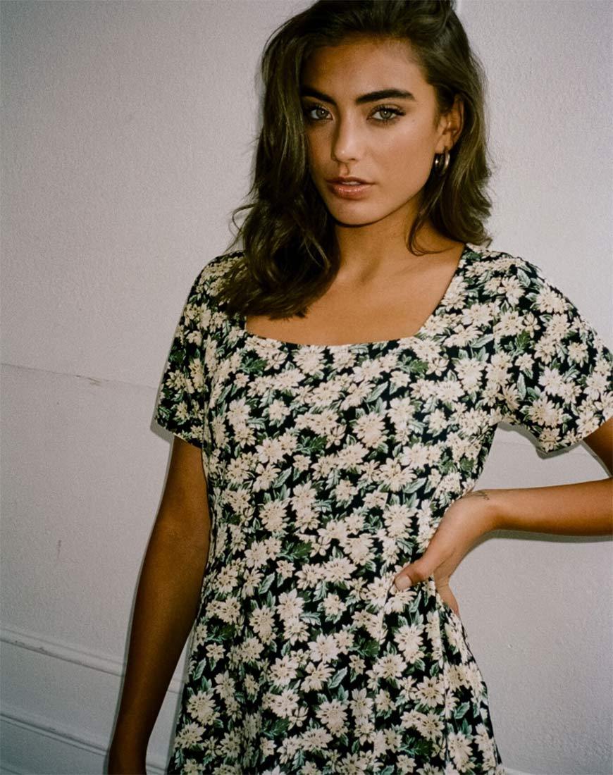 Peky Skater Jurk in Aster Zwart