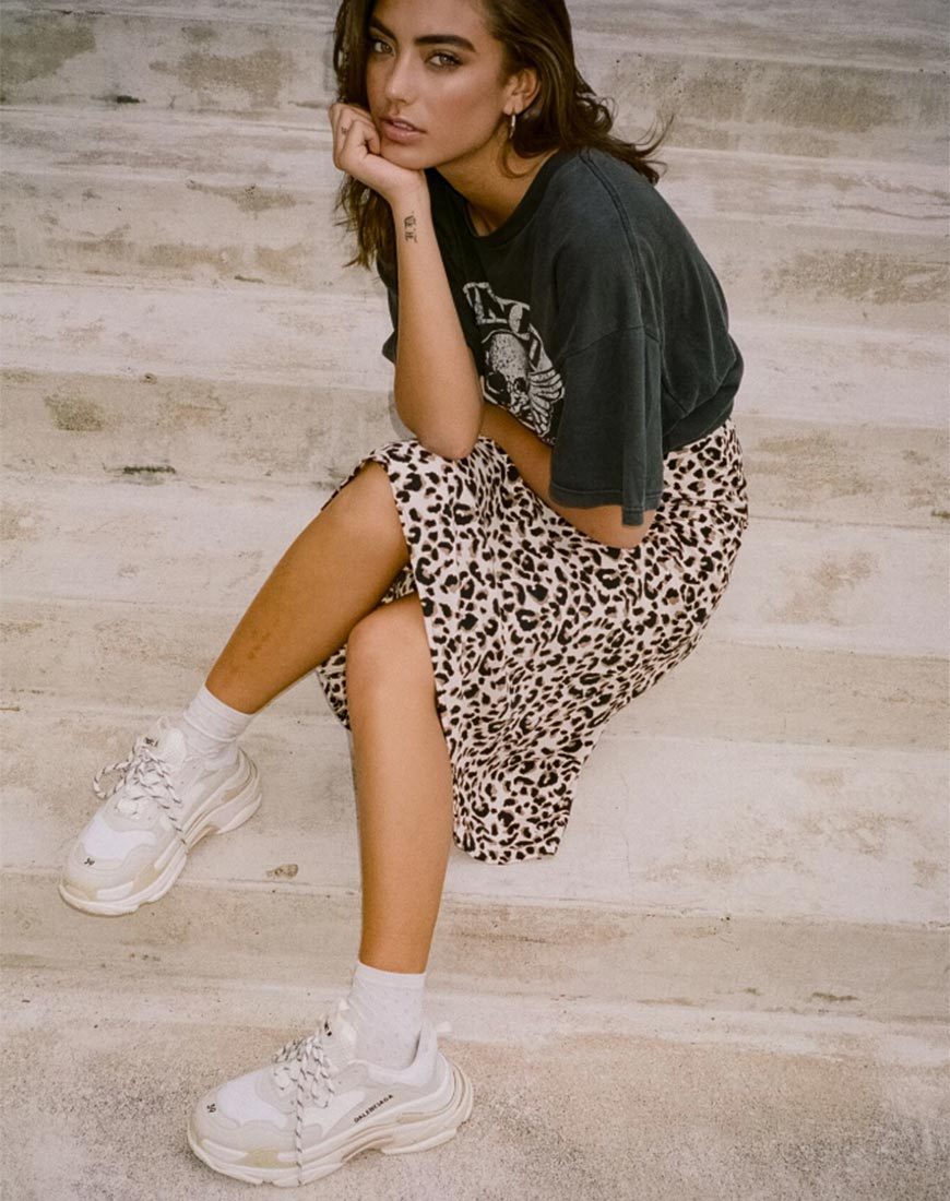 Tauri Midi rok in Pink Panther