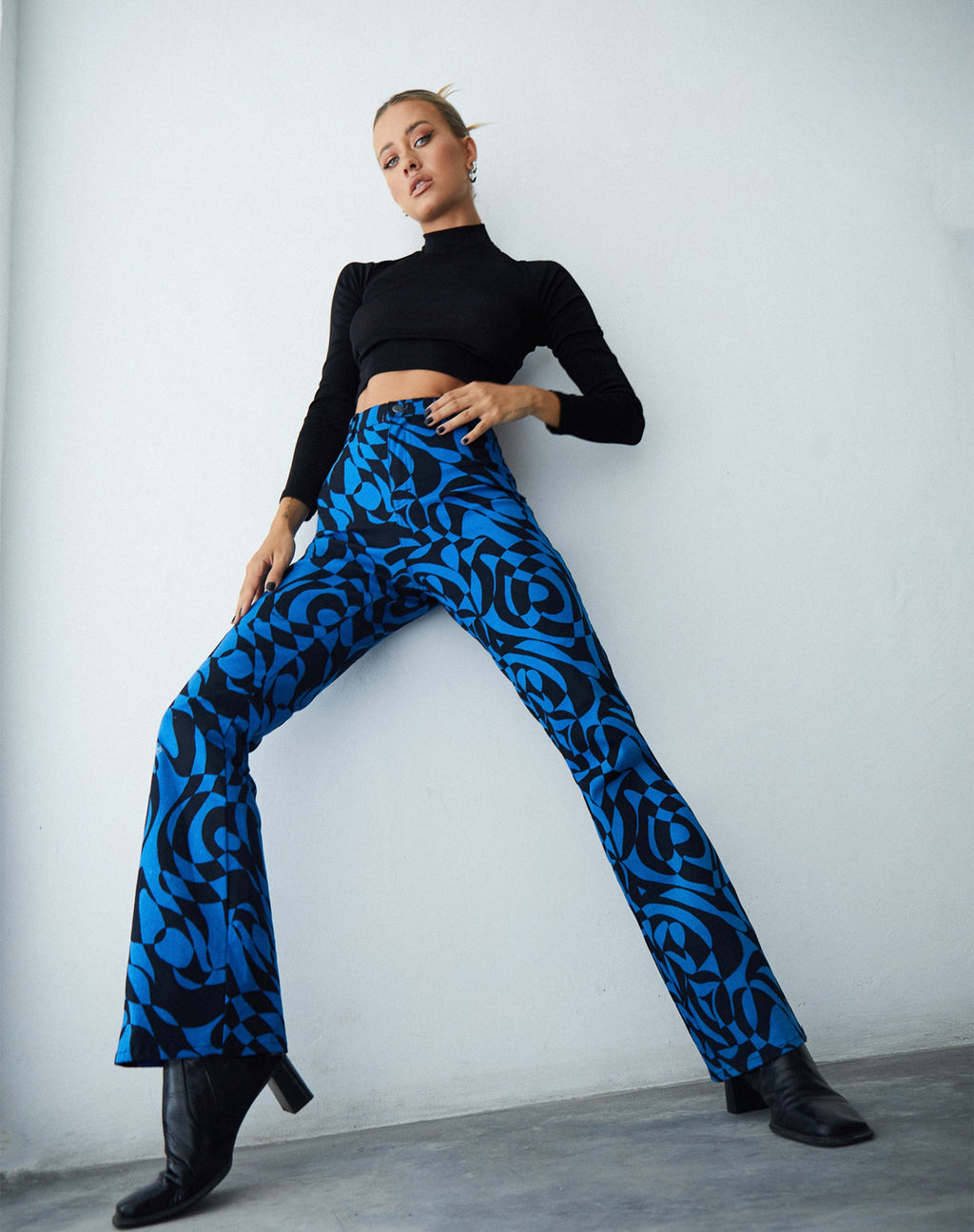 Zoven broek in onregelmatig blauw