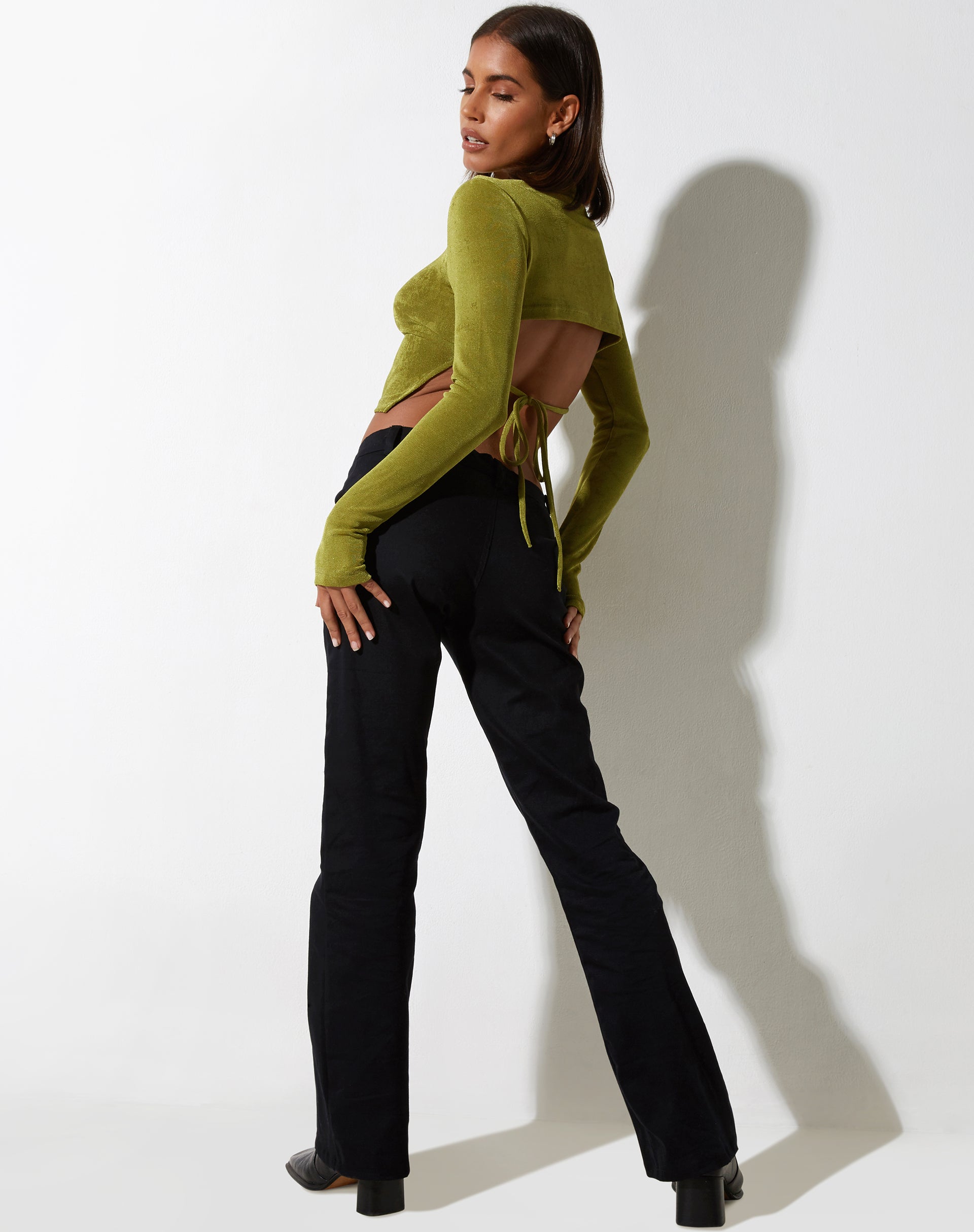 Afbeelding van Tadita Crop Top in Crepe Lime
