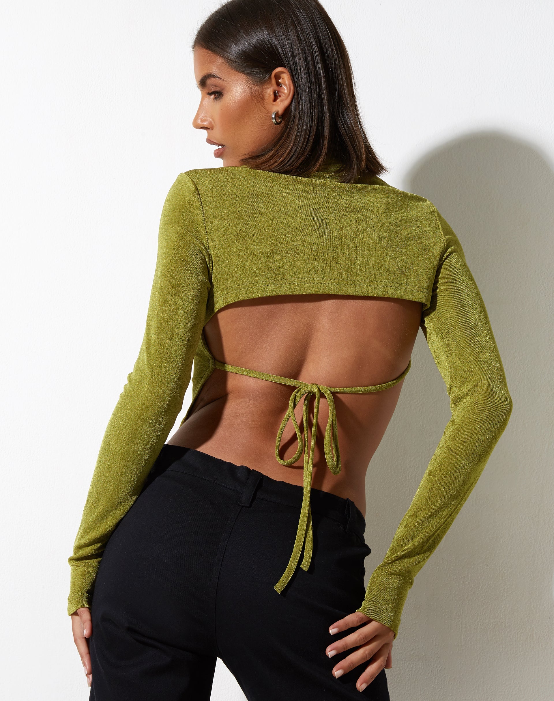 Afbeelding van Tadita Crop Top in Crepe Lime
