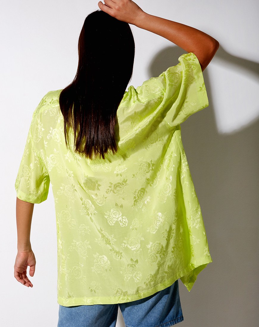 Afbeelding van Taelsa Shirt in Satijn Roos Lime