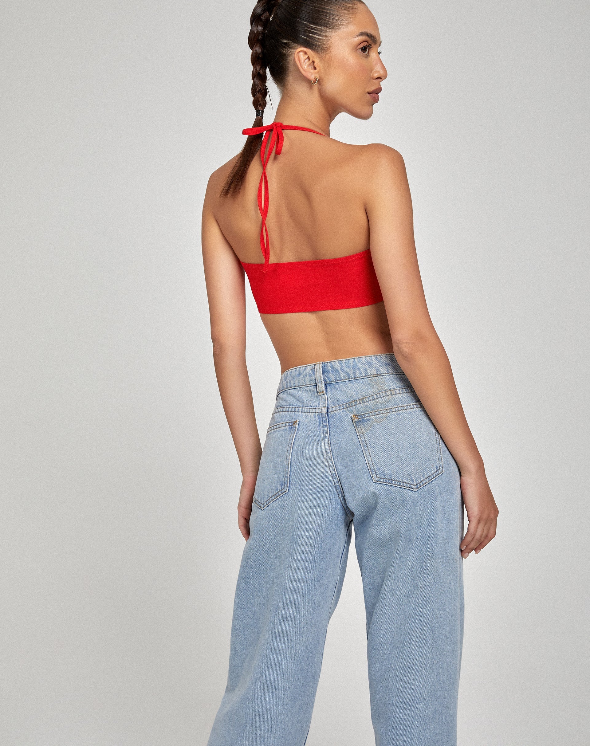 Taina Crop Top in Getailleerd Rood