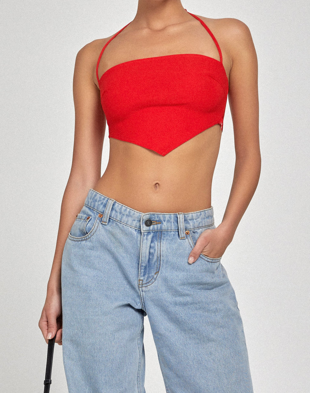 Taina Crop Top in Getailleerd Rood