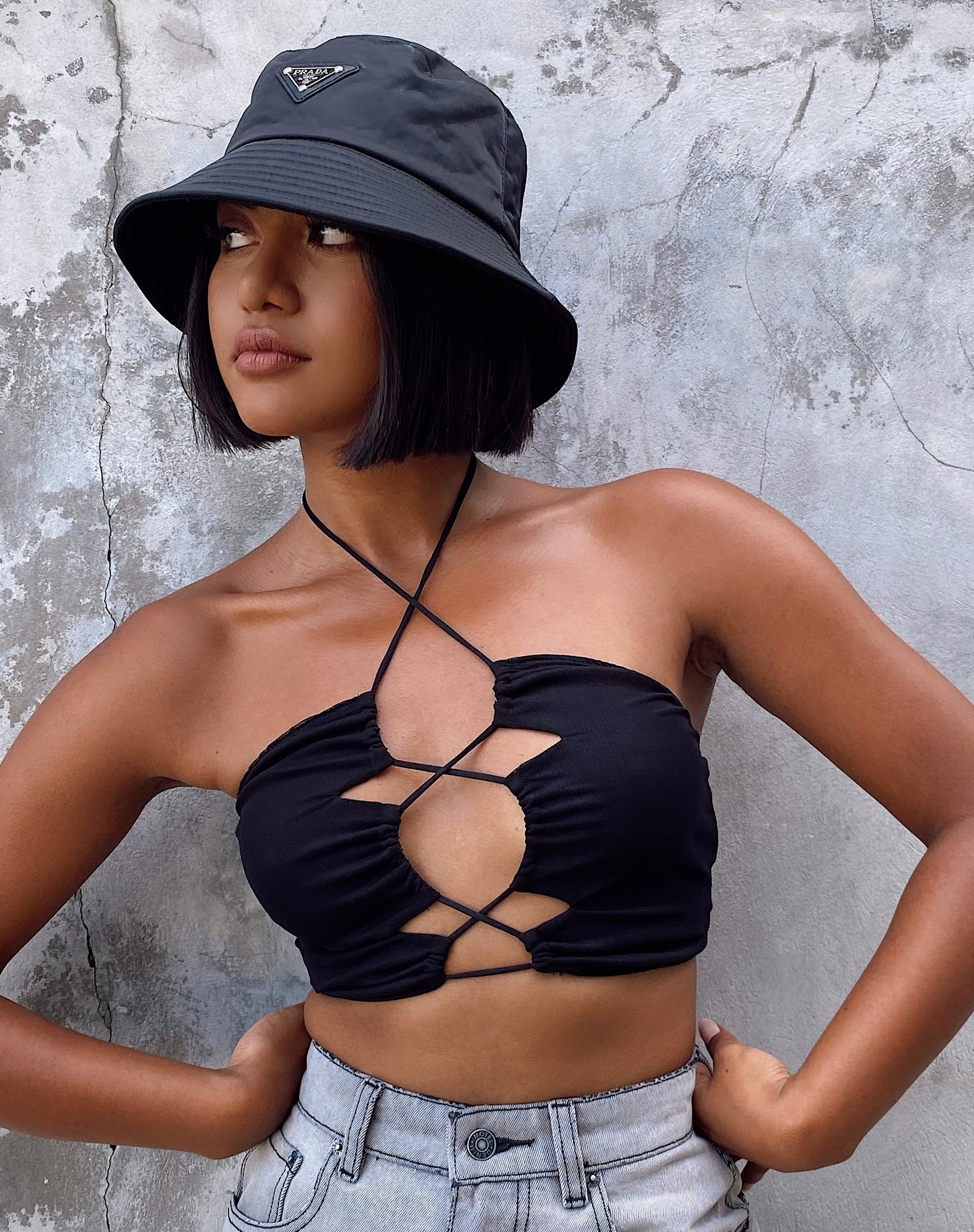 Afbeelding van Taka Crop Top in Mesh Zwart